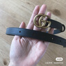 GUCCI 古驰 女士皮革皮带腰带双G 黑色2cm 3cm 4cm 做旧款409417 AP00T 1000-2cm 80cm(适合29-30裤围） 实拍图