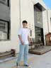GENIOLAMODE牛仔裤男日常休闲个性男士长裤宽松直筒垂坠牛仔裤 实拍图
