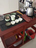 墨空乌金石茶车实木可移动带轮茶台水柜功夫茶桌小号阳台泡茶桌侧边柜 刚花荷韵抽屉茶车电茶炉加盖板 实拍图