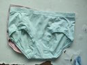 维彩菲 简约抗菌女士内裤无缝女中腰三角裤纯色女士舒适透气高弹内裤 【浅绿+粉色】 2条 均码 （80-130斤左右） 实拍图