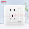 德力西（DELIXI）开关插座面板 CD815家和系列优雅白色暗装墙壁86型开关插座一开 一开单控三孔16A 实拍图