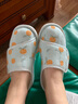 咕羊羊月子鞋秋冬季软底孕妇棉拖鞋包跟厚底春产妇拖鞋子产后防滑棉拖 【纯棉纱布】白底水蜜桃 M(适合35码~36码) 实拍图