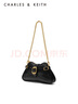 CHARLES&KEITH复古链条翅膀包斜挎包女生日礼物CK2-20671498 Black黑色 S 实拍图