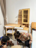 森能北欧实木书桌书架组合家用小户型学生电脑桌写字桌现代简约学习桌 右边柜书桌+牛角椅 实拍图