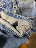 BILLION宽松牛仔裤男阔腿裤秋冬季厚款高腰直筒高端纯棉无弹品牌正品166 浅蓝马骝 77内长（宽松阔脚） 30 (2.34尺) 实拍图