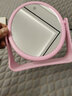 呈爱双面化妆镜宿舍大号可学生台式少女心梳妆镜桌面翻转立式公主镜子 圆形粉 实拍图