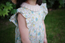Milkbarn女童连衣裙 1-6岁儿童夏季公主裙宝宝洋气无袖荷叶边裙子 绿藤 120cm 晒单实拍图
