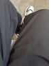 杉努（SHANNU）冰丝裤子夏季男拖地垂坠西装裤男士宽松薄款凉感直筒裤休闲长裤子 2028XK黑色【长裤】 2XL （约140-160斤可穿） 实拍图