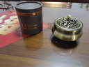 颖香黄铜香炉家用室内檀香摆件炉沉香熏香炉仿古盘香炉创意香薰炉茶道 金藤三足+铜香插+防火棉+试用香 实拍图