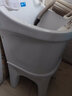 荣洁自动下水家用不脏手大洗拖把池陶瓷阳台台控小号卫生间方形拖布池 001号(长44宽39）+台控防堵 实拍图