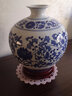 傲世景德镇陶瓷器青花瓷花瓶工艺品客厅摆件玄关办公室博古架装饰品 青花缠枝莲石榴瓶+底座+证书 实拍图