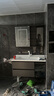 帝德利（DIDeLI）浴室柜陶瓷一体盆卫生间洗漱池洗手洗脸盆柜卫浴组合柜简约风实木 黑框玻璃智能镜柜-陶瓷一体盆 100cm 实拍图