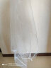 韩式新娘头纱中长短款白色简约珍珠手套婚纱头饰披肩摄影旅拍 花环头纱 100cm-135cm 实拍图
