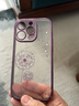 橘左适用苹果14promax手机壳女款iPhone14网红高颜值高级感中国风女士轻奢闪钻软透明镜头全包小孔镂空 苹果14Pro【闪钻蒲公英-暗紫色】 实拍图