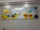 墨派 客厅装饰画现代简约沙发背景墙壁画石来运转三联画福鹿轻奢晶瓷画手工立体镶钻挂画新中式山水画免打孔 家和富贵 中套(左右50x70+中间100x70)晶瓷画 实拍图