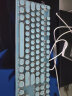 前行者（EWEADN） TK950所有台式电脑笔记本通用无线蓝牙机械键盘鼠标套装朋克复古圆键女生办公 蓝色白光-青轴【蓝牙+2.4G+有线】三模单键盘 实拍图