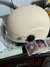 雅迪电动车头盔 3C认证电动车摩托车电瓶车自行车头盔男女通用 【DIY贴画款】3C认证 E1 米色 短透明镜片 实拍图