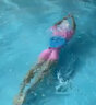李宁（LI-NING）连体儿童泳衣男童亲子宝宝学生中大童小童女孩游泳衣362 粉色160 实拍图