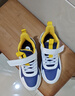 361°童鞋男女童网面透气春秋新款运动鞋革面款中大童魔术贴跑步鞋 墨蓝/羽毛白/金桔黄【皮革】 33 实拍图