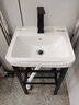 乐牧支架洗手盆卫生间洗脸盆柜组合阳台洗手盆柜小户型洗漱台组合套装立柱式拐角洗脸盆浴室柜 7号柜（430*360*770）配龙头全套（不含镜 实拍图