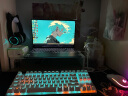狼蛛（AULA） F3001无线蓝牙机械键盘87键有线游戏电竞吃鸡专用电脑笔记本办公平板手机小型便携 三模-银白蓝光茶轴 实拍图
