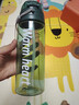 潮流个性塑料吸管杯学生运动水壶健身杯吸水杯便携防漏杯随手杯 标配600ml木叶绿+提绳【手感厚实】 实拍图