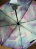创意三折晴雨两用雨伞女  学生男士潮流小黑胶防晒遮阳伞 小清新户外便携折叠太阳伞 星海蓝 实拍图