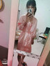 晗诺逸睡衣女春秋夏季仿真丝性感吊带睡裙两件套装薄款冰丝绸睡袍家居服 925夕阳红 L 实拍图