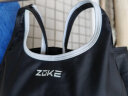 洲克ZOKE泳衣女连体平角专业竞技显瘦健身女士泳衣122501408 黑/白花2XL 实拍图