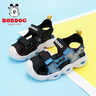 巴布豆（BOBDOG）童鞋男童包头凉鞋夏季新款女童软底透气儿童鞋 黑/星空蓝 26 适合脚长16.1cm 实拍图
