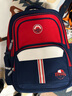 巴布豆小学生书包男3-4-6年级双肩背包男女1-3年级儿童书包英伦风学院 2116红色大号3-6年级 实拍图