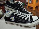 战澈低帮透气帆布鞋男女学生经典百搭板鞋潮流情侣休闲低邦运动鞋 经典黑 35 实拍图