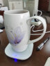后海700ML大容量马克杯带盖骨瓷喝水杯子办公室茶杯女陶瓷水杯有盖的 腰鼓杯-天香百合紫[700ML可微波] 实拍图