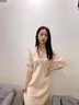 MOXTOC性感睡衣女士冰丝睡裙V领薄款蕾丝宽松显瘦仿真丝家居服可外穿 藕粉色 L (建议100-120斤) 实拍图