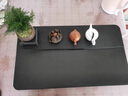 石匠同丰 简约天然乌金石茶盘大小号排水茶台黑金石茶具盘 石头家用托盘 拾心50*25*3cm 实拍图