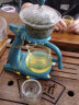 正扬懒人玻璃自动茶具套装家用办公磁吸泡茶神器整套功夫杯茶壶三件套 自动(七彩楼阁)6焕彩+竹盖茶洗 实拍图