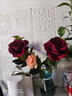 伊芙美 仿真玫瑰花客厅装饰电视柜插花摆设绢花单支塑料假花花束电视柜摆件 深红色 手感玫瑰花 实拍图