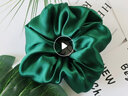 桑宋真丝发圈桑蚕丝丸子头绳丝绸简约气质款网红大肠圈甜美女手工发饰 墨绿（一只装）6cm 实拍图