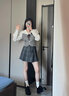 凡小如黑色哑光小皮鞋女2025新款厚底英伦风系带乐福鞋jk单鞋增高松糕鞋 黑色哑光 36 实拍图