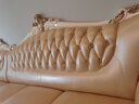 梦美斯宣 沙发 欧式实木真皮转角沙发组合单人位大小户型沙发客厅家具 135 3+贵妃(香槟金款) 实拍图