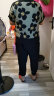 俞兆林母亲节礼物雪纺衫套装中老年女装奶奶妈妈装两件套上衣裤子老人衣 绿花 3XL（120-130斤） 晒单实拍图