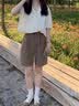 浪莎西裤女装五分短裤女夏季宽松外穿高腰显瘦a字阔腿直筒中裤 实拍图