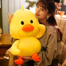 网红同款抖音跳舞小黄鸭大黄鸭毛绒玩具公仔布娃娃玩偶睡觉抱枕送女生女友520七夕情人节节生日礼物礼品 如图 55厘米【送海豚挂件】 实拍图