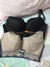 梦黛锦2件装蕾丝乳胶内衣聚拢无钢圈性感调整型收副乳文胸胸罩 莫迪蓝+黑色（2件装） 34/75AB 实拍图