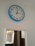 康巴丝（Compas）时钟挂表简约挂钟卧室客厅办公简约创意石英钟表壁挂 14英寸蓝色 34cm 实拍图