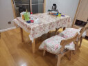 锦巢 餐桌实木餐桌椅组合北欧日式小户型饭桌现代简约长方形餐桌子橡胶木餐厅家具SCMY-2310 原木色（牛角椅） 单桌(1.3米) 实拍图