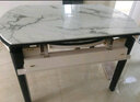 初屋 餐桌 实木岩板餐桌现代简约大理石餐桌椅组合可伸缩折叠吃饭桌子 1.35米黑灰色【12MM意大利灰】贝勒椅 单餐桌 实拍图