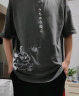 稻草人（MEXICAN）短袖t恤男夏季日系动漫印花体恤衫潮流半袖衣服 288黑色 4XL 实拍图