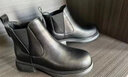 ZHR短靴女秋冬复古真牛皮通勤女靴舒适套脚切尔西靴女 EH18 黑色 39  实拍图