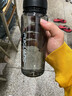 富光太空杯茶杯水杯可爱ins风便携创意大容量杯子耐摔夏天简约塑料杯 （小巧型）睿智黑 400ml 1个 实拍图